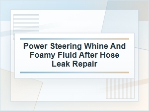 Power Steering Whine and Foamy Fluid After Repair