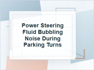 Power Steering Fluid Bubbling Noise During Parking Turns
